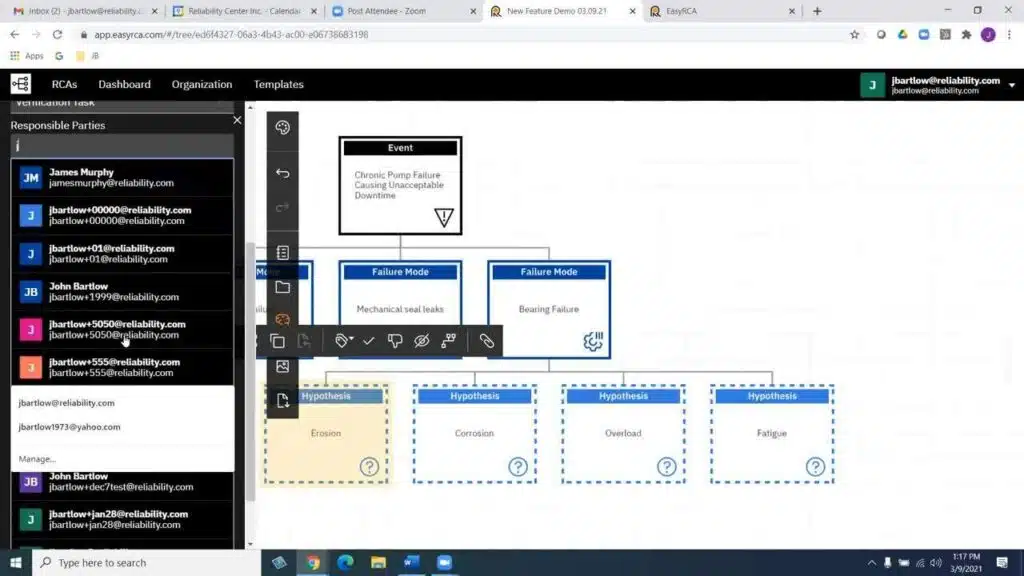 Screenshot of EasyRCA app